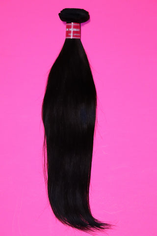 18"- 30" Straight Virgin Malaysian Hair #1B Natural Black